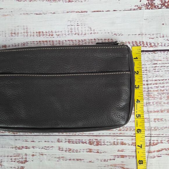 Levenger Men Brown Leather Toiletry Accessory Pouch Classic Casual Business Trip - Picture 8 of 9